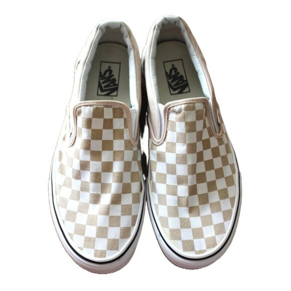 VANS Classic Checkerboard Slip-Ons, Warm Taupe/White - Unisex, M9.5/W11 - Picture 11 of 15